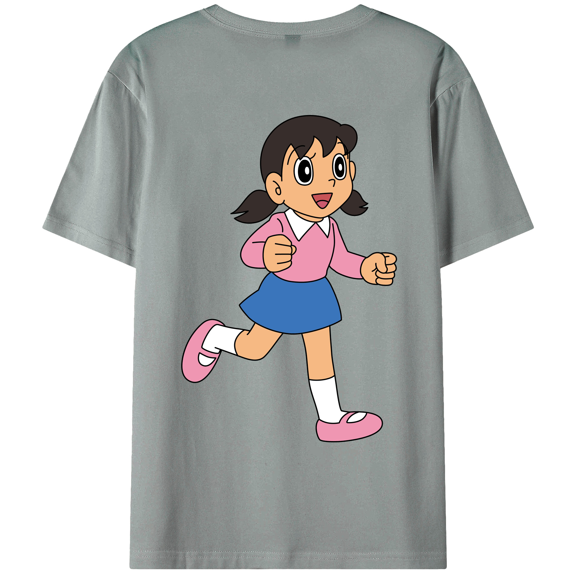 （画像用） ドラえもん みなもと しずか Doraemon Shizuka Minamoto 綿100％ メンズ半袖Tシャツ（バックプリント） 通気性